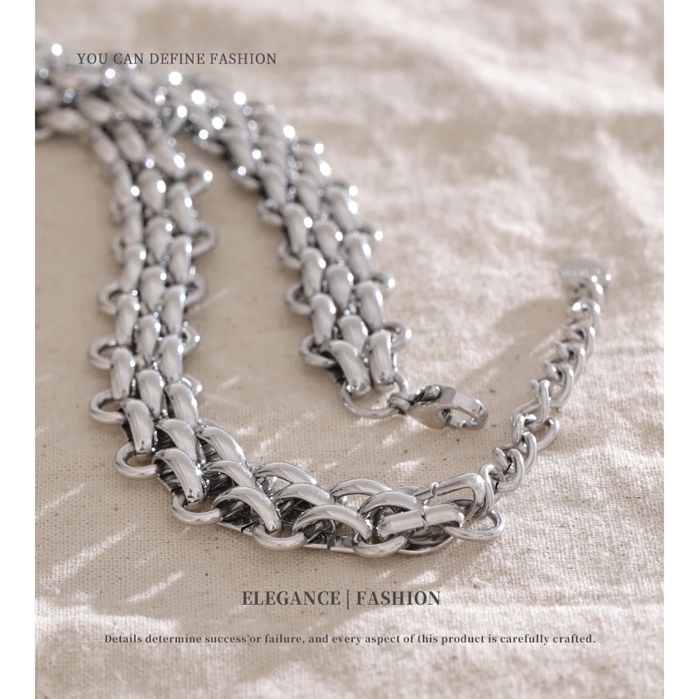 NiNice Stainless Steel Necklace Heavy-Duty Cuban Chain Weatherproof Jewellery Tarnish Bracelet Fashion Personalized Designer
