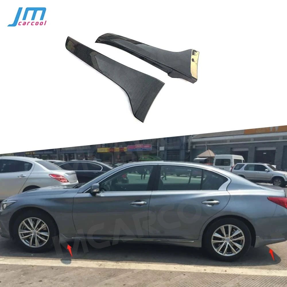 

Carbon Fiber Car Side Skirt Bumper Spoiler Splitter Protector For Infiniti Q50 Base Sport 2018 2019 2020 2021 Cars Accessories