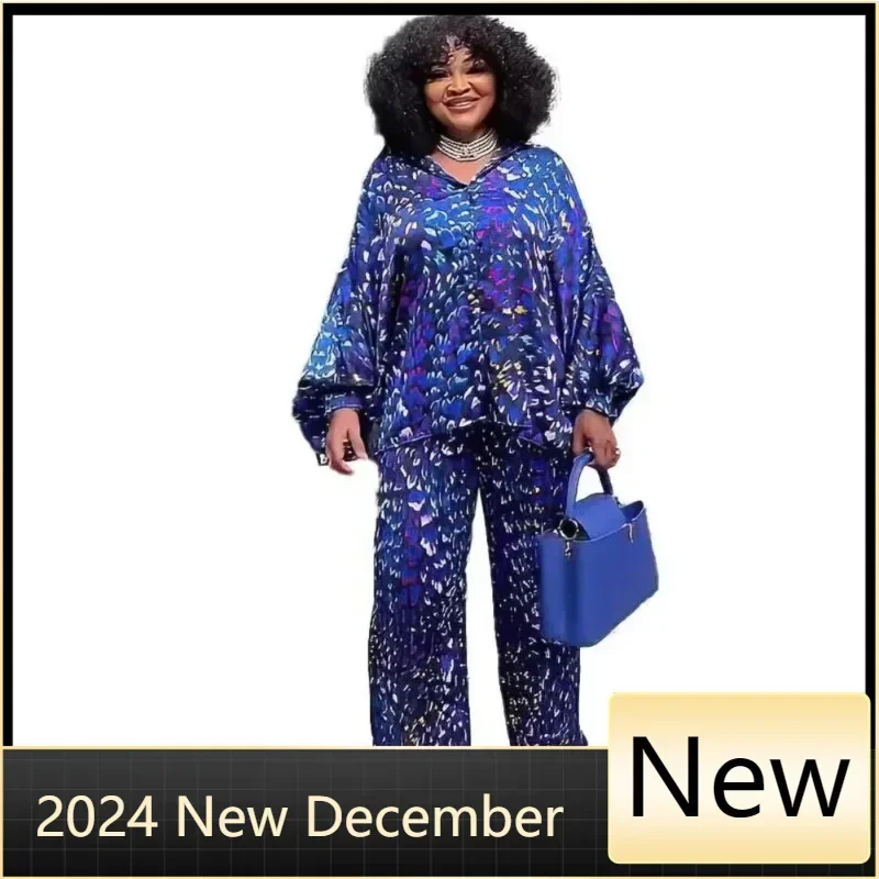 2 Piece Pleated Pant Sets African Summer Clothes for Women 2025 New in Matching Sets Ankara Turkey Vacation Outfit Plus Size