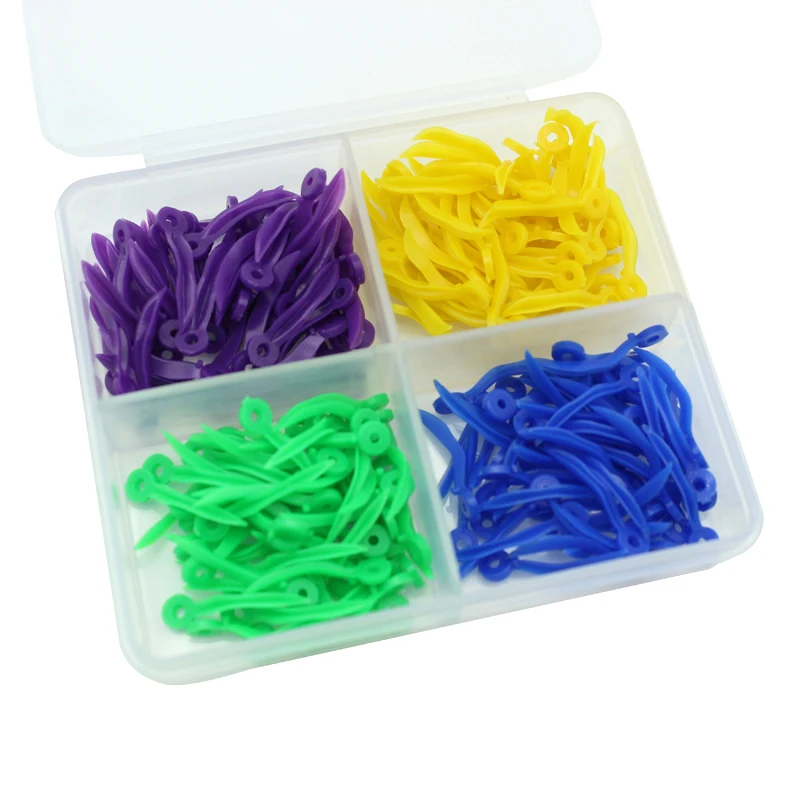 200Pcs/Box Dental Plastic Wedge 4 Sizes Disposable Plastic Teeth with End Circular Hole Oral Care Accessories With 4 Color