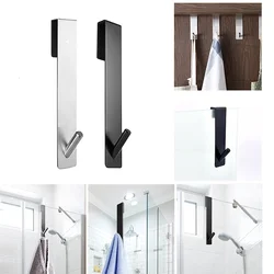 S-Shape Bathroom Bathrobe Hanger Holder Hooks Stainless Steel Over Glass Door Shower Door Back Shower Towel Rack Bathroom Hooks