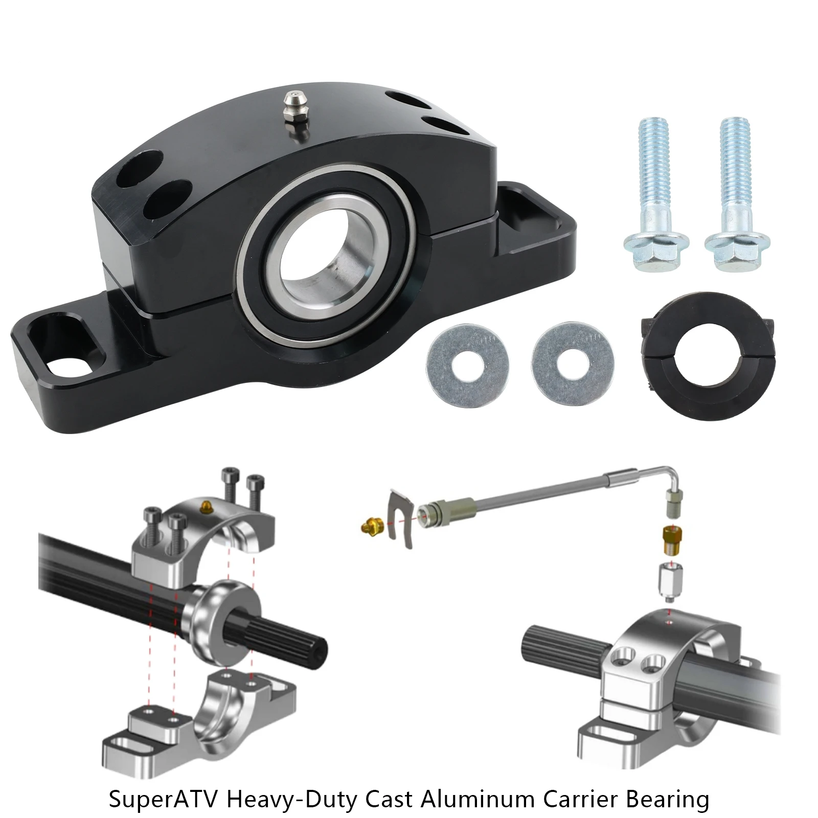 ATV Heavy Duty Billet Aluminum Carrier Bearing Bearing Compatible with 2014-2021 Polaris Ranger 570 XP 1000 RZR XP 900 1000