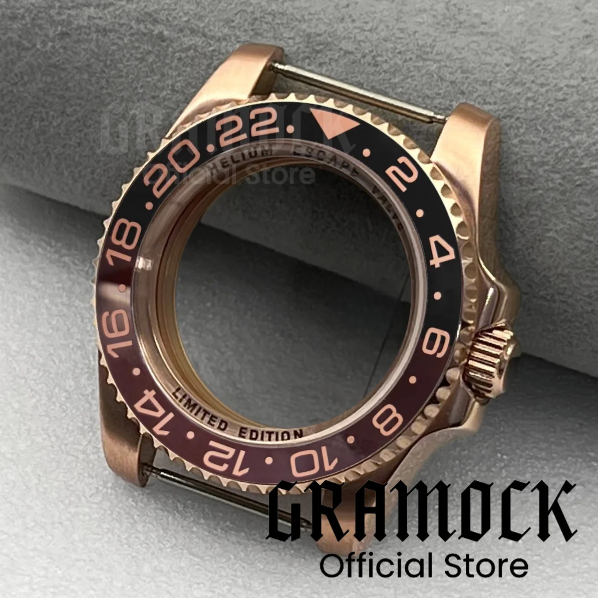 

Корпус часов GRAMOCK из стали/резины с прозрачной задней крышкой, 40 мм, цвет розовое золото, черный/коричневый безель, для механизмов NH34, NH35, NH36, ETA2824, DG3804.