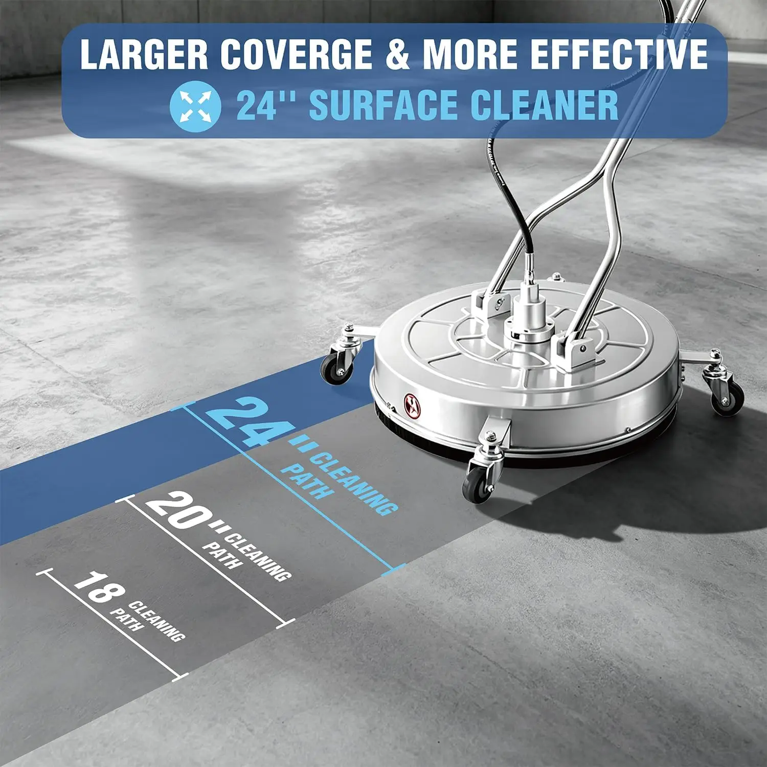 24'' Pressure Washer Surface Cleaner with Dual Handle