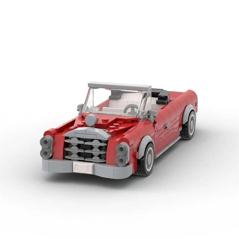 Juego de bloques de construcción de coche Convertible rojo, Kit de modelo Compatible MOC 300SE W112, juguete DIY para niños, seguidores de automóviles, exhibición en el hogar, regalo de fiesta