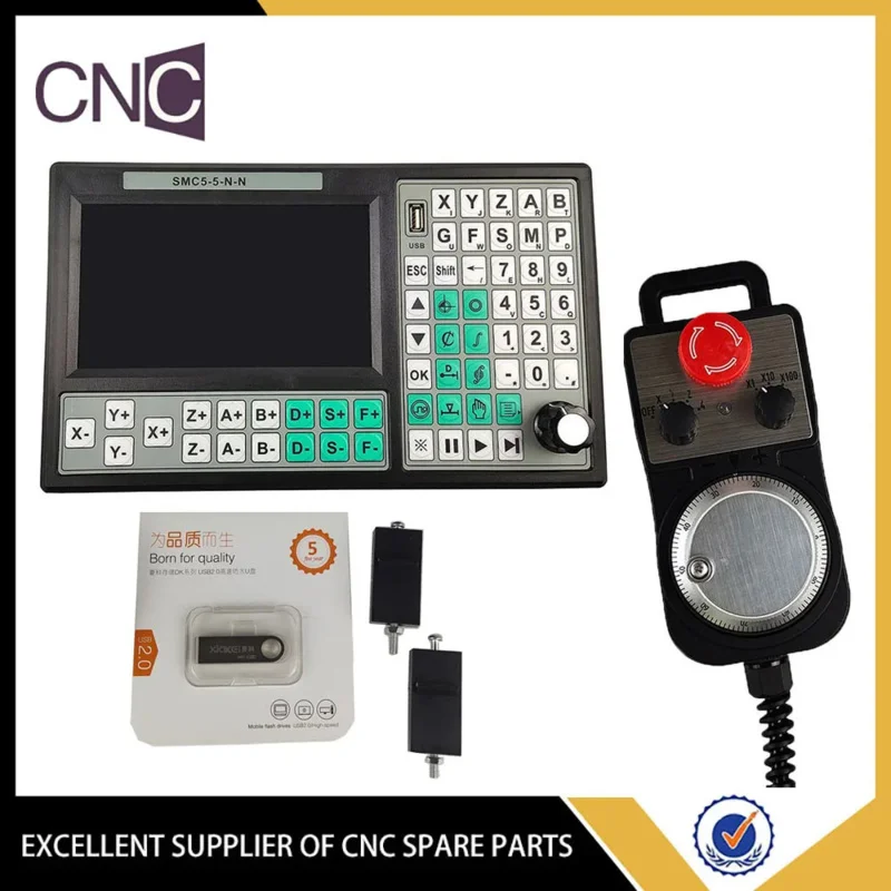 Special offer hot 5 axis offline CNC controller set 500KHz motion control system 7 inch screen emergency stop hand wheel