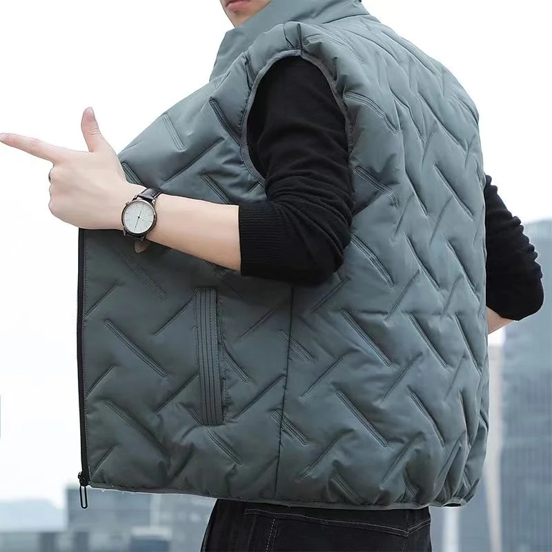 

Men's vest vest, men's autumn and winter down cotton horse clip, new versatile thin jacket, wear warm shoulders