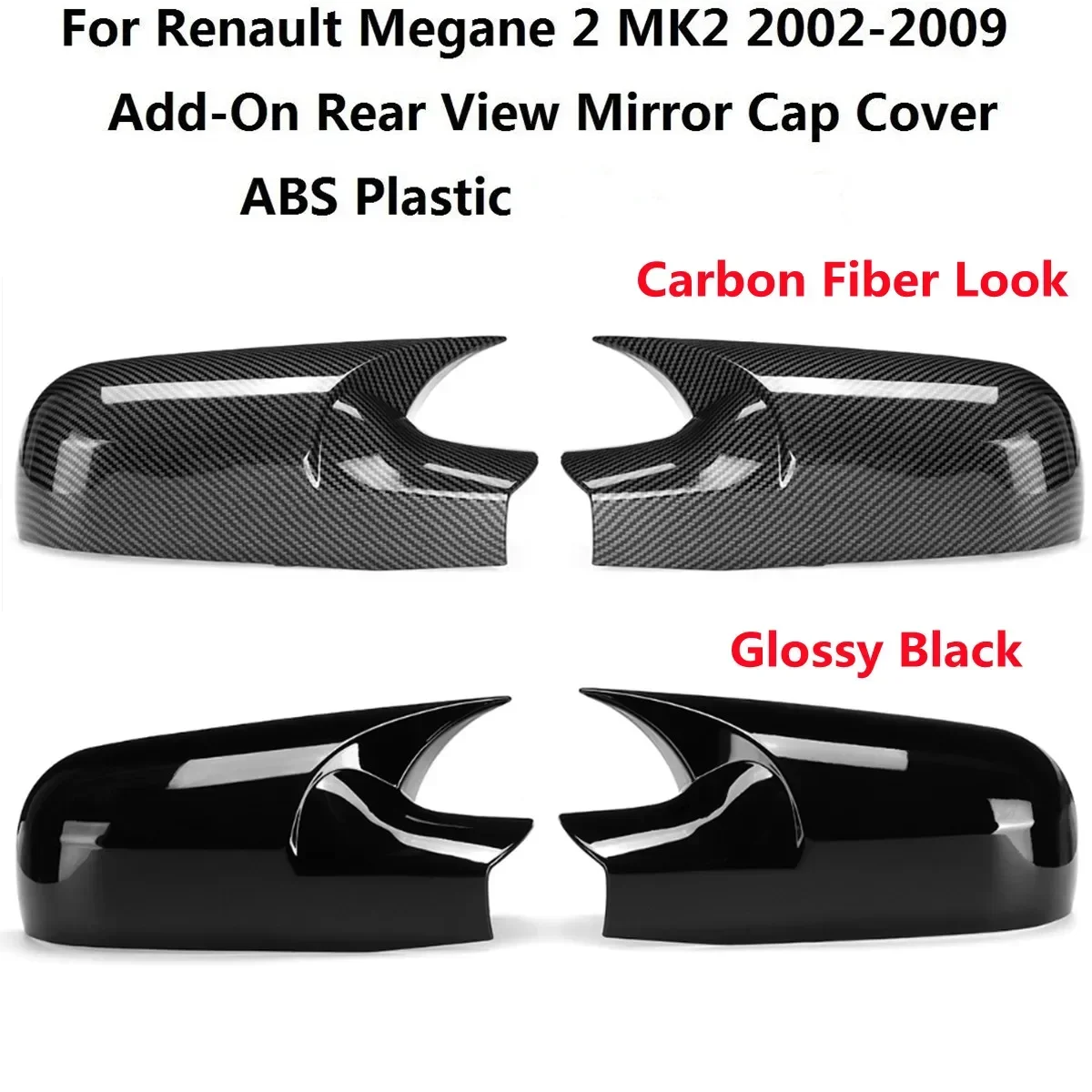 

Pair Car Side Rearview Mirror Cover Cap Mirror Shell Case Trim For Renault Megane 2 MK2 2002-2009 Rear View Mirror Cover Cap