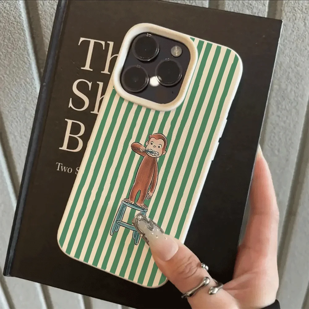 Koreanischer Stil Niedliche Cartoon-Affen-Zahnbürsten-Handyhülle für iPhone 17 16 15 14 13 12 11 Pro Max Plus X XR Silikon-Softcover – Detail 6