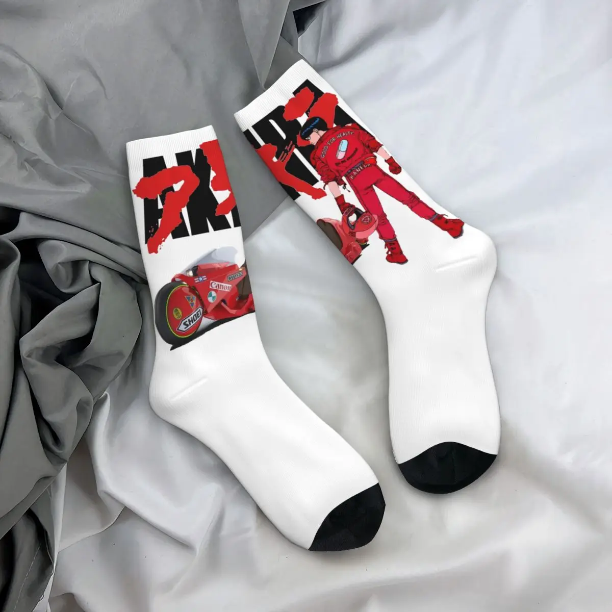 Men Women Akira Japan Anime Manga Socks Warm Casual Socks High Quality Accessories Middle TubeCrew Socks Birthday Present