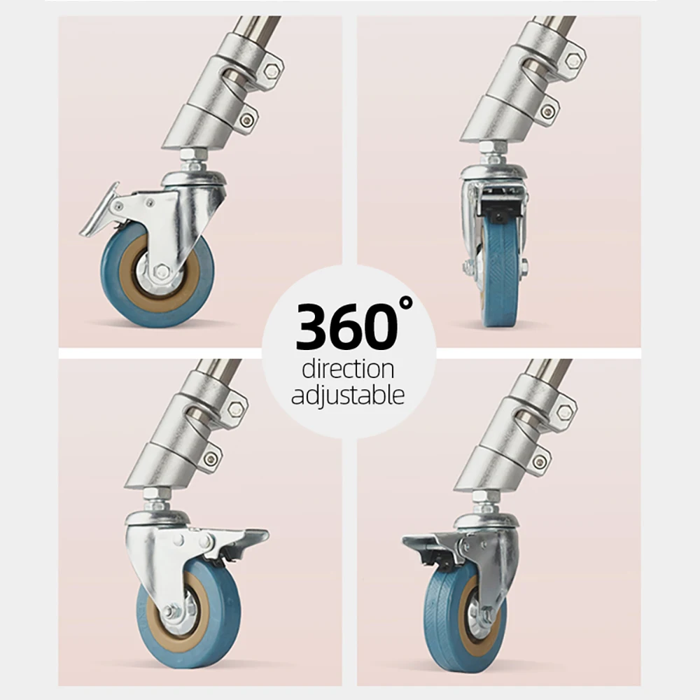 MIAOTU 3Pcs C-Stand Swivel Caster Wheel Set 22MM 24MM Diameter For Photography Century Foldable Light Stand Tripod Magic Leg