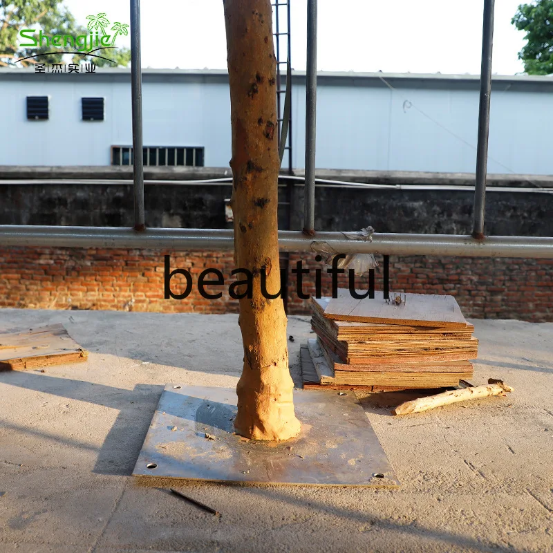 Simulation red maple characteristic simulation tree shopping mall garden landscaping decoration half maple