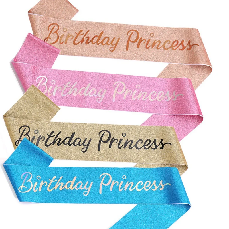 Birthday Girl Tiara Crown Princess Crown With Birthday Sash For Women Happy Birthday Party Supplies