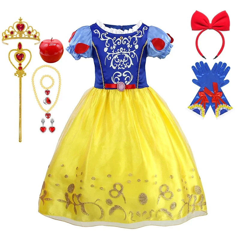 فستان أميرات ديزني للفتيات لعام 2025 سنو وايت مع كيب للأطفال أزياء تنكرية للهالوين لأعياد الميلاد فستان حفلات للأطفال ملابس 10 سنوات #6