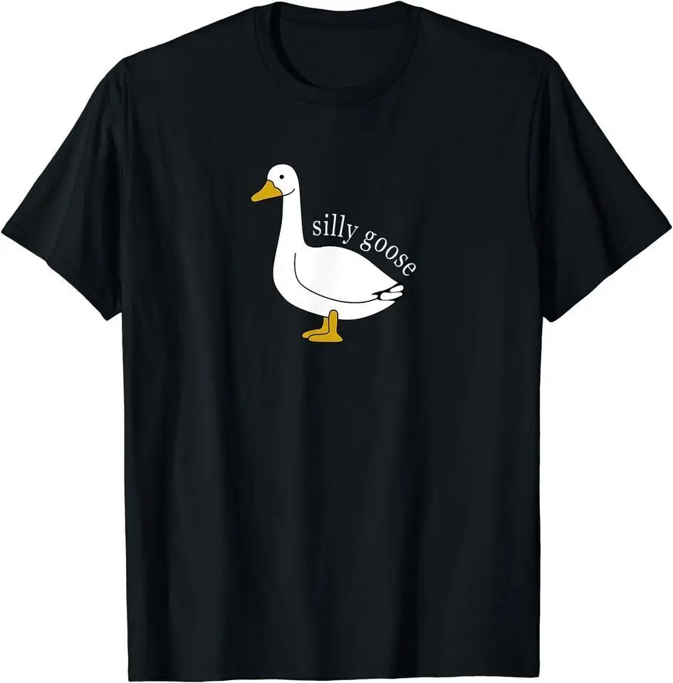 Silly Goose Meme Cute Goose Aesthetic Trendy T-Shirte For Men Clothing Women Tees Y2K Tops Unisex Summer Short Sleeve