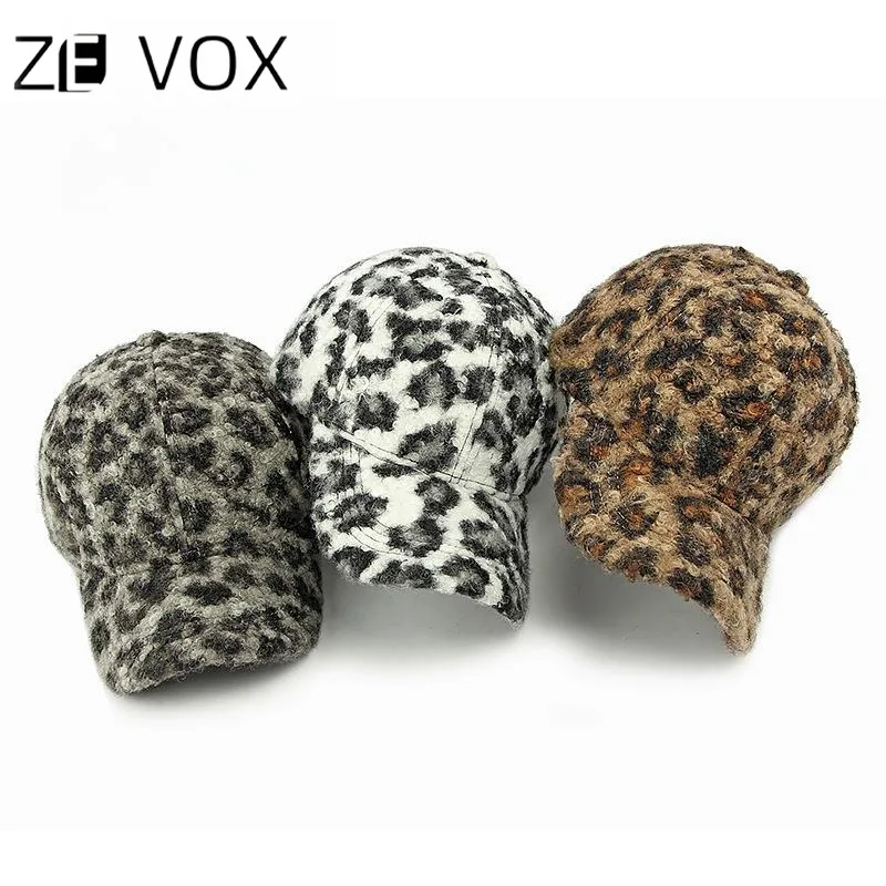 Autumn and Winter Thick Warm Leopard Print Baseball Cap for Women Female Hat Ins Duck Tongue Cap that Makes Face Look Smaller