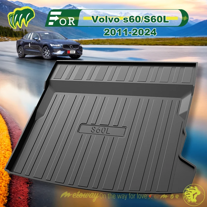 

For Volvo s60/S60L 2011-2024 Custom Fit Car Trunk Mat All Season Black Cargo Mat 3D Shaped Laser Measured Trunk Liners