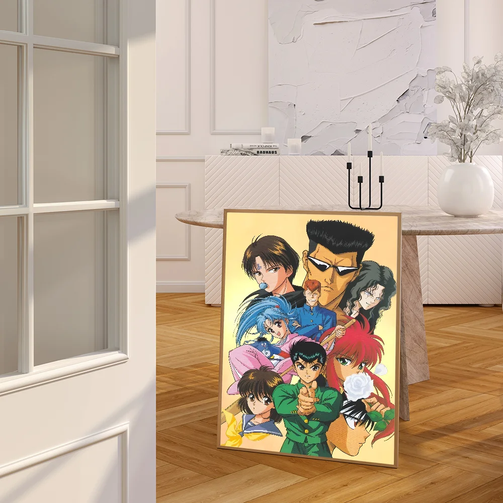 ملصقات لاصقة لفيلم أنيمي يويو هاكوشو ، ملصق من ورق الكرافت العتيق ، بار ومقهى لغرفة تصنعه بنفسك ، لوحة جمالية فنية ، 1 * *