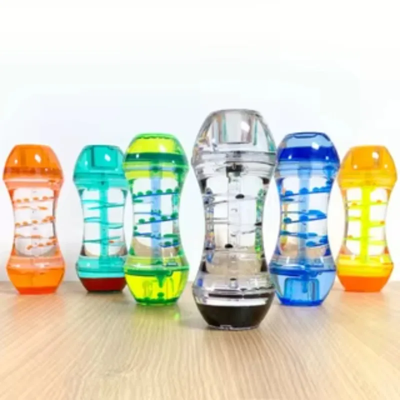 1Pcs Dynamic Spiral Oil-drop Liquid Hourglass Colorful Timer Durable Acrylic No Electricity Creative Desktop Ornament Home Decor