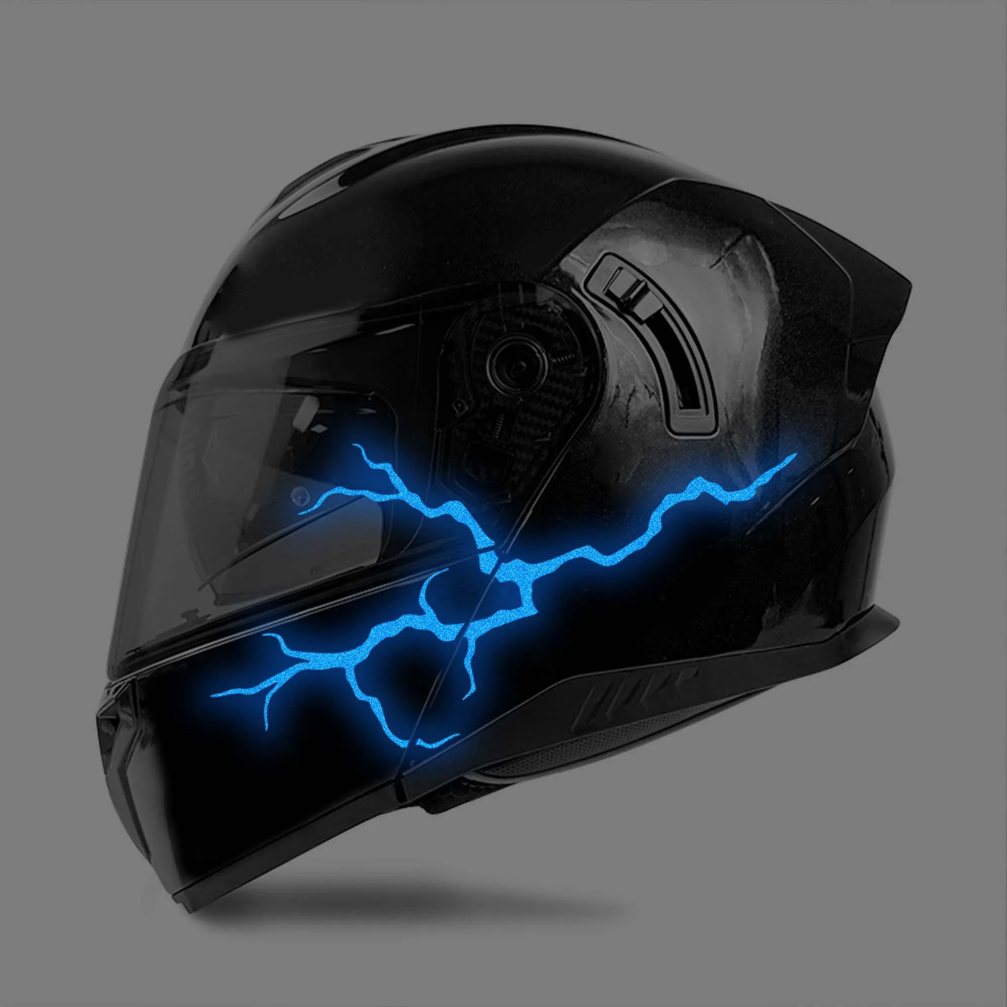 DIY Motorcycle Tuning Reflective Lightning Decals, 2Pcs Waterproof Self-adhesive Vinyl Stickers For Helmet And Fuel Tank