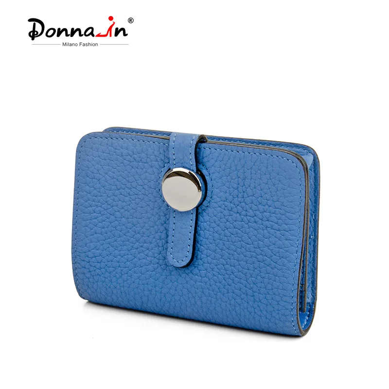 Donna-in Natural Cowhide Bank Card Holder for Women Men Genuine Leather High Quality Business Card Case Protective Card in Hand