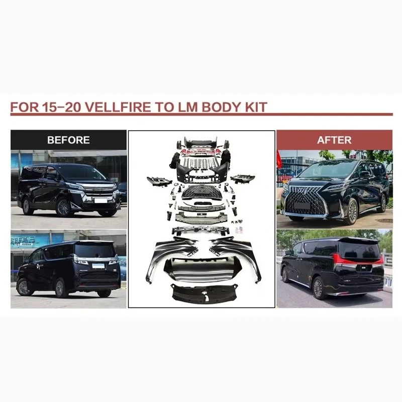 Car Modified Body Kits Bodykit for  Vellfire 2015-2020 Upgrade to LX LM Style Body Kit Bumper Guard