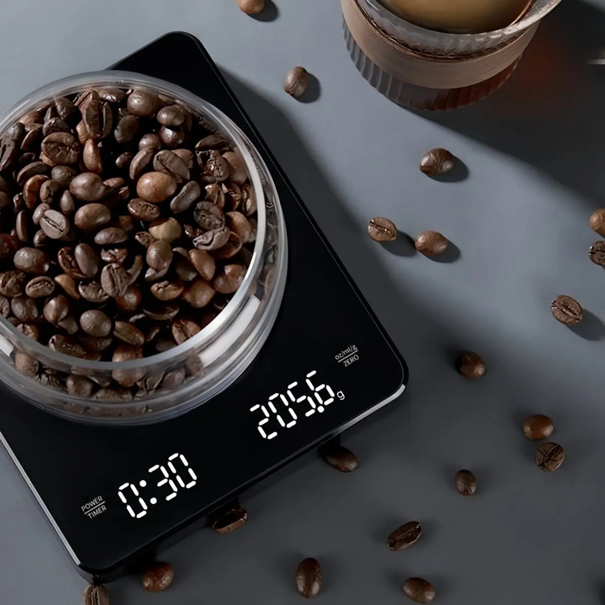High- Electronic Coffee Scale with Waterproof Pad LED Display USB Timing Professional Home Coffee Accessories