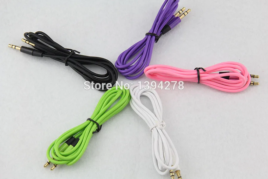 50pcs/lot 3.5mm audio cable cord Car Aux Extension Cable 120cm For mp3 for phone colorful in stock free DHL/FEdex