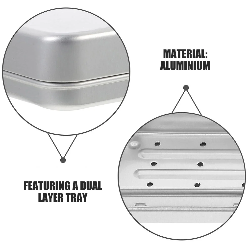 드레인 비누 접시 껌 용기, 금속 주석 비누, 여행 케이스, 알루미늄 캠핑, 2 개