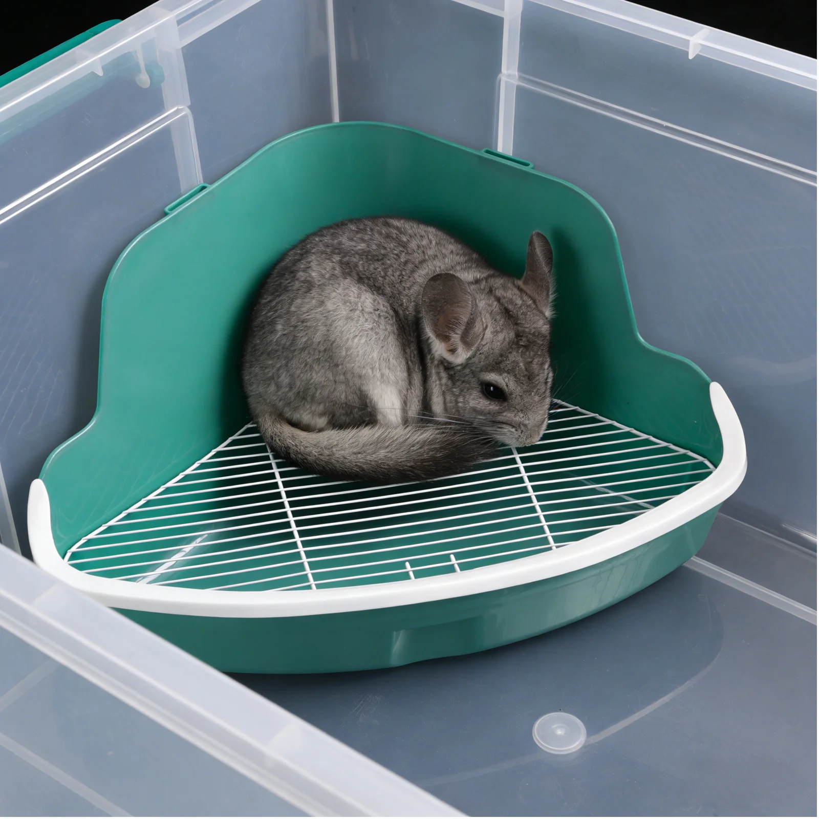 Small Animal Litter Box 16.31x9.43x7.86in Easy Clean Open Litter Tray Hamster Sand Bath Container Pet Toilet Hamster Potty