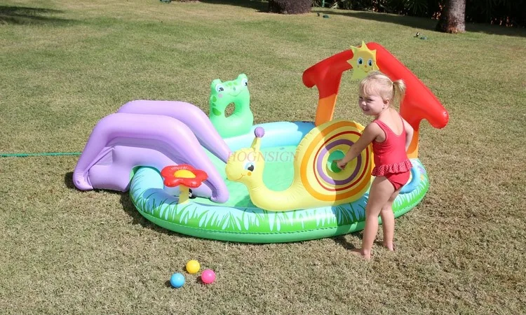 Family Children's Slide Inflatable Swimming Pool Baby Water Playing Entertainment Thickened Baby Ball Pool Beach Pool