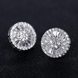 Moonso Trendy Halo Silver Color Korean Earring for Women Lady Anniversary Gift Jewelry Wholesale Christmas E5676