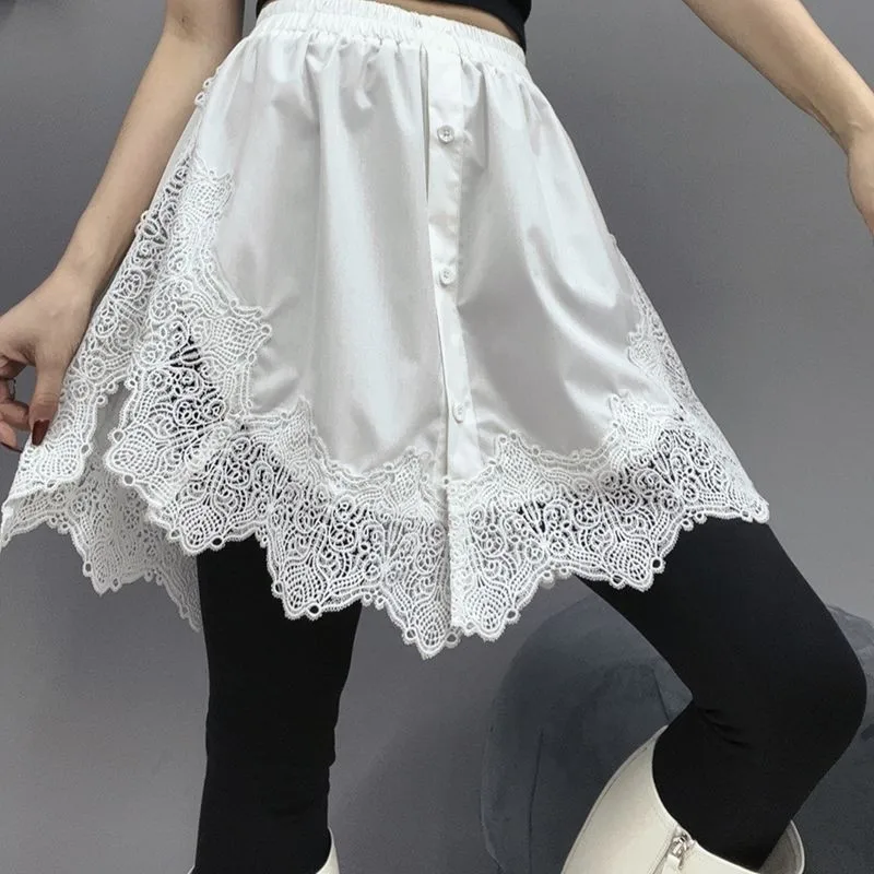 

2026, весенне-летняя короткая юбка, женская дизайнерская юбка Waichuan с эластичной резинкой на талии, модные черно-белые свободные юбки цвета хаки, женские