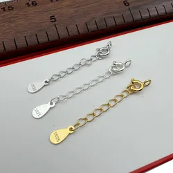 1PCS Solid 925 Sterling Silver 3.5CM Clasp Lobster Extender Chain DIY Jewelry Making for Necklace Bracelet Accessories Finding