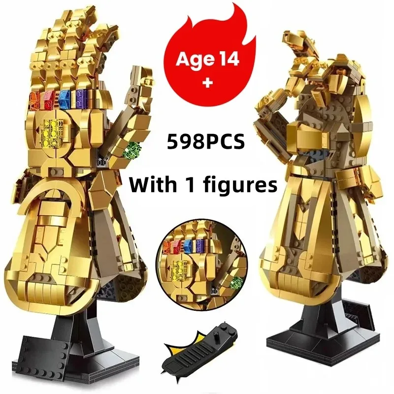 590 piezas de la serie Heroes Alliance, Guantelete del Infinito de Thanos 76191, bloques de construcción, rompecabezas, modelo de juguete para regalo de cumpleaños o Navidad