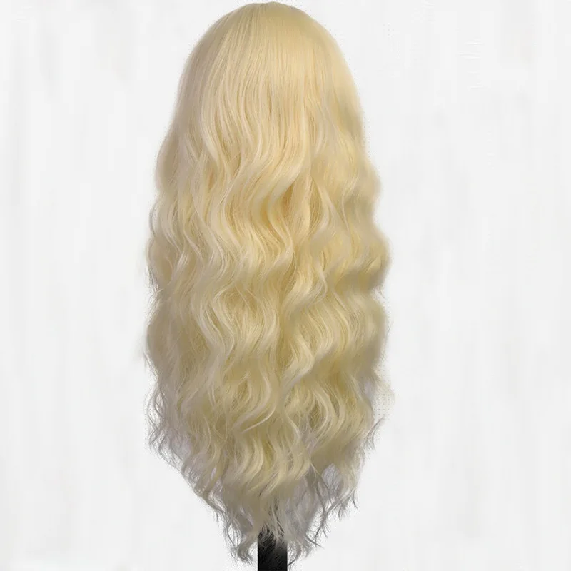 Blonde Ladies fashion synthetic wig in Part Long curly hair Water ripple Holiday cosplay wig High temperature silk everyday wig