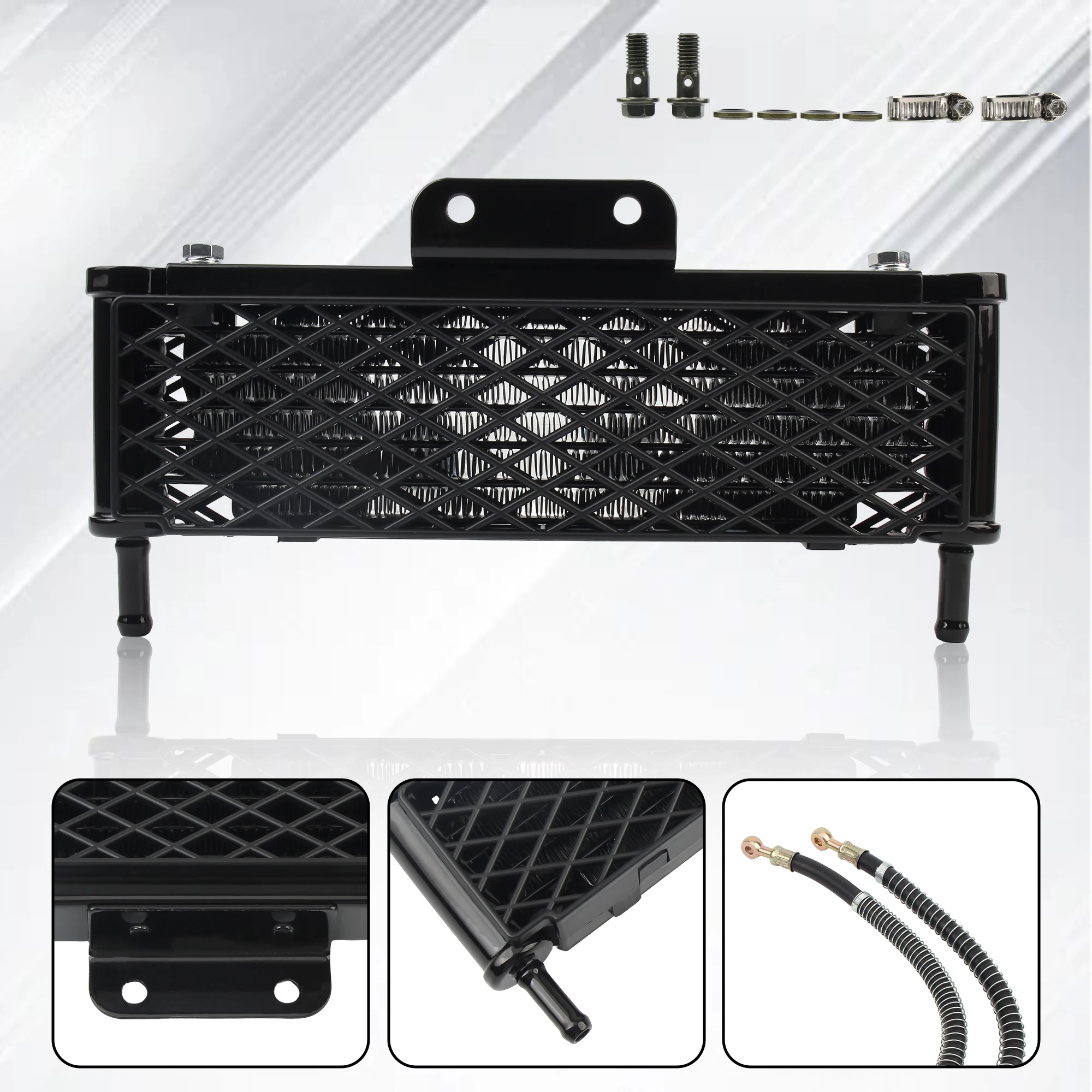 Motorcycle Universal M8 M10 Engine Oil Cooling Radiator System Kit for KTM Honda Kawasaki 140CC 150CC 160CC Motocross Accessorie view 4