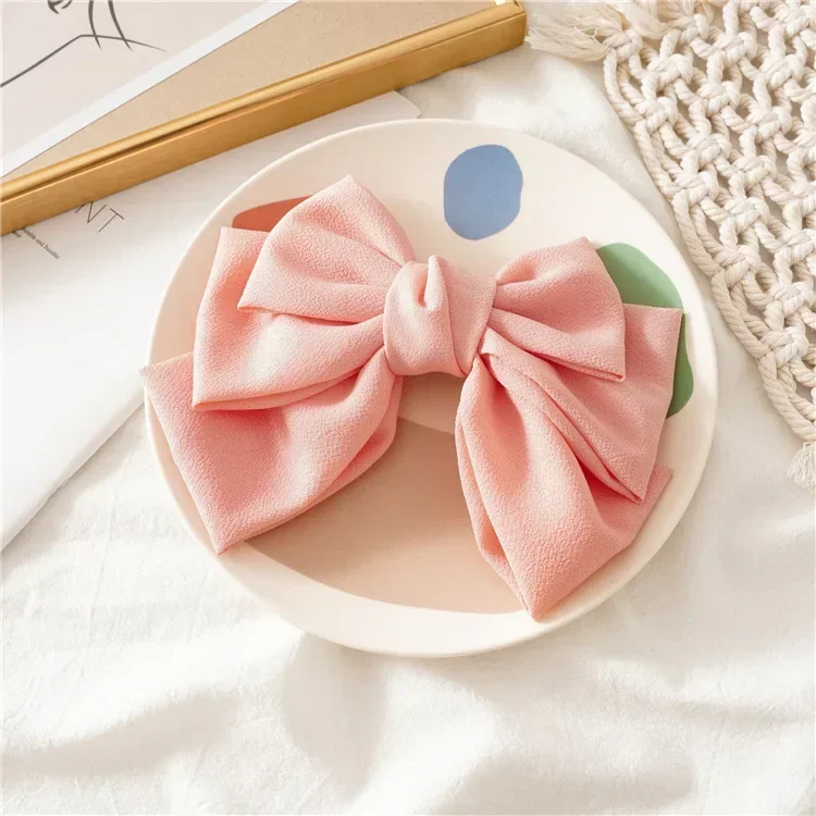 New Ribbon Bow Hair Pins for Women Girls Large Cloth Art Bowknot Spring Clip Headpiece Fashion Jewelry Korean Hair Accessories