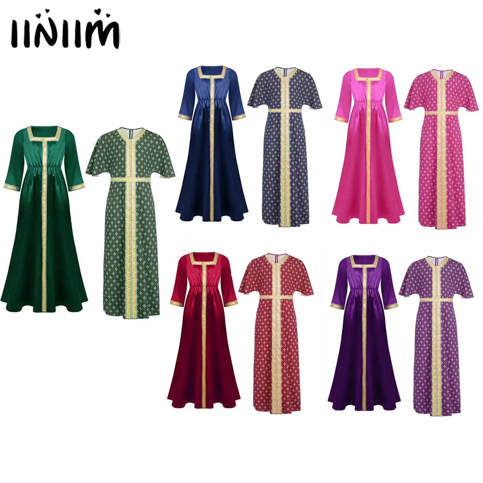 

Платье для индийского хора для девочек, одежда для косплея, тематический костюм на Хэллоуин, туника с цветочным принтом и разрезом по бокам, платье макси с поясом