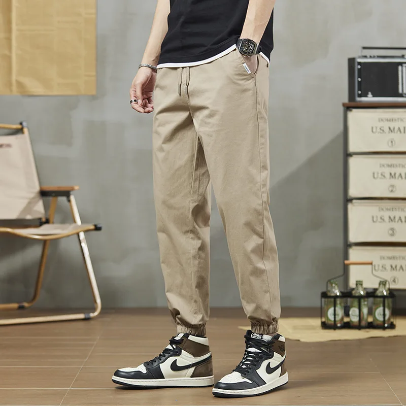 

2023 New Summer Slim Cargo Pants Men American Casual Trousers Versatile Leggings Joggers Tactical Pants for Men