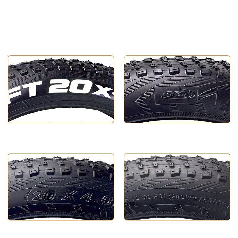 CST Fat Tire 20x4.0 20 Zoll Elektro-Fatbike Reifen Schlauch für Schneemobile, Fahrräder, ATVs, rutschfest, Winter – Detail 3