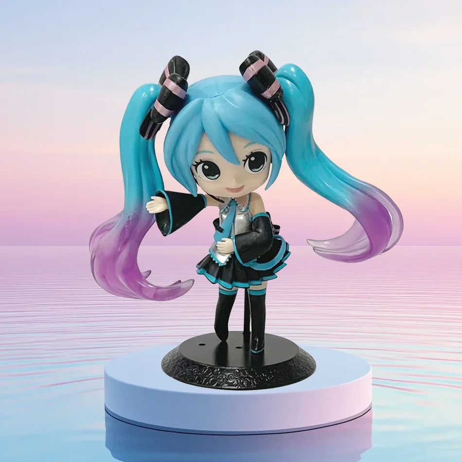 ฟิกเกอร์อนิเมะ ฮัตสึเนะ มิคุ ตัวละครจิ๋ว ของตกแต่งน่ารัก สีชมพู สีเขียว ฮัตสึเนะ ของตกแต่งบ้าน ของเล่นสำหรับผู้ใหญ่ ของขวัญวันเกิดสำหรับเด็ก