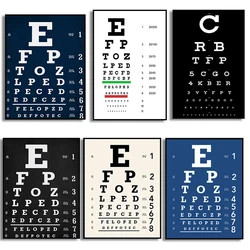 Eye Test Snellen Chart Vision Test Chart Poster and Prints Eyesight Optometry Canvas Paintings Wall Pictures Eye Clinic Decor