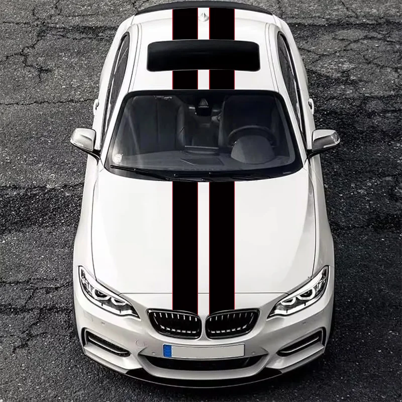 For Ford Mustang Ecobosst Shelby GT Car Hood Roof Tail PVC Stickers Stripes Styling Vinyl Film Decor Decals Set Auto Accessories