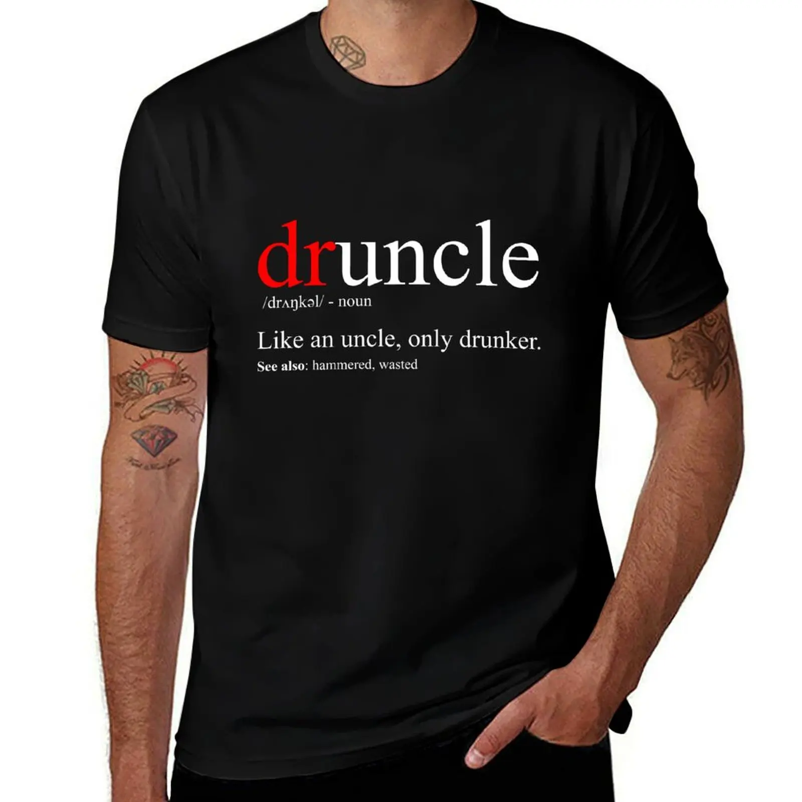 Mens Druncle T-Shirt Basic Lightweight Short Sleeve Tee T-Shirt