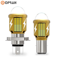 1pcs LED H4 Bulbs For Motorcycle Headlight Accessories H6 BA20D Hi/Lo Beam White Yellow Canbus High Power CSP 3570SMD Moto 12V