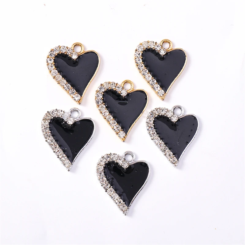

Duarte 20Pcs/Lot Cute Crystal Enamel Love Heart Charms Pendants for Jewelry Making Earrings Necklaces Bracelets DIY Crafts Gifts
