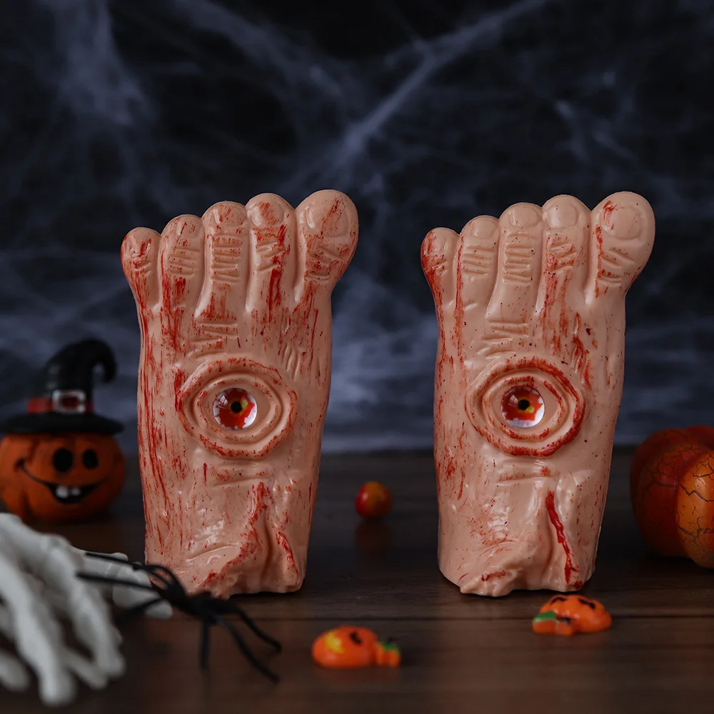 Halloween LED Lights Broken Foot Eyeballs Candle Lights Simulation Decoration Holiday DIY Scene Decoration Electronic Light Prop