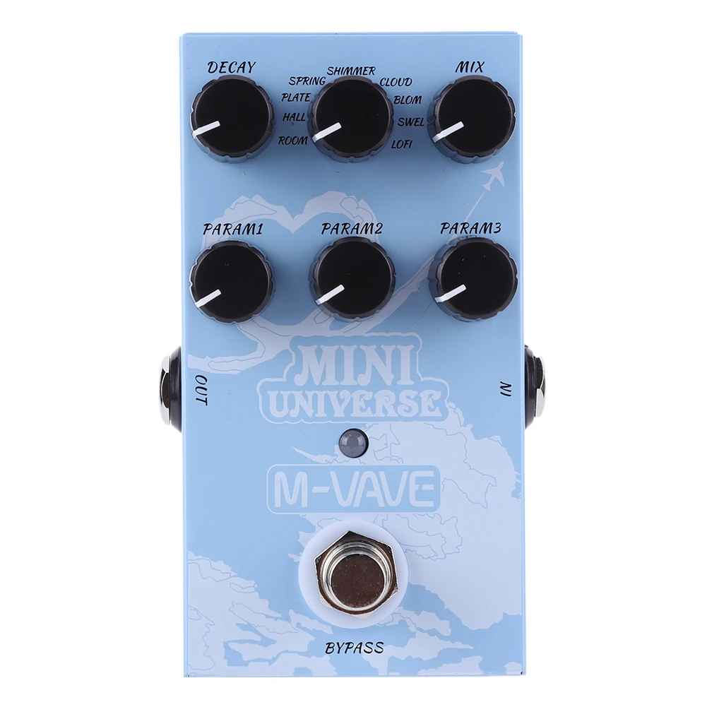 M-vave Mini Universe Digital Reverb Pedal 9 effetti di riverbero pedale analogico riverbero chitarra pedale in metallo per basso elettrico musica