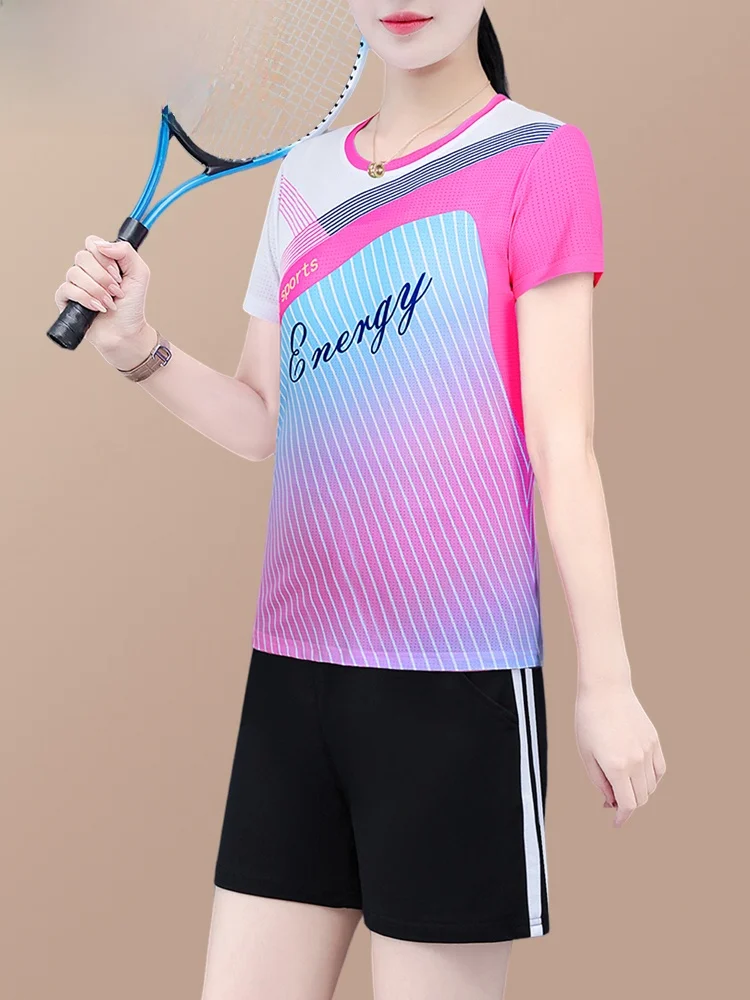 TUCANO 2025 novedad de verano conjunto de ropa deportiva para mujer Qui Dry Thin ort Sve traje para correr Me transpirable ort pantalones redondos Ne